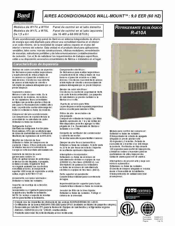 Bard Air Conditioner R-410A-page_pdf
